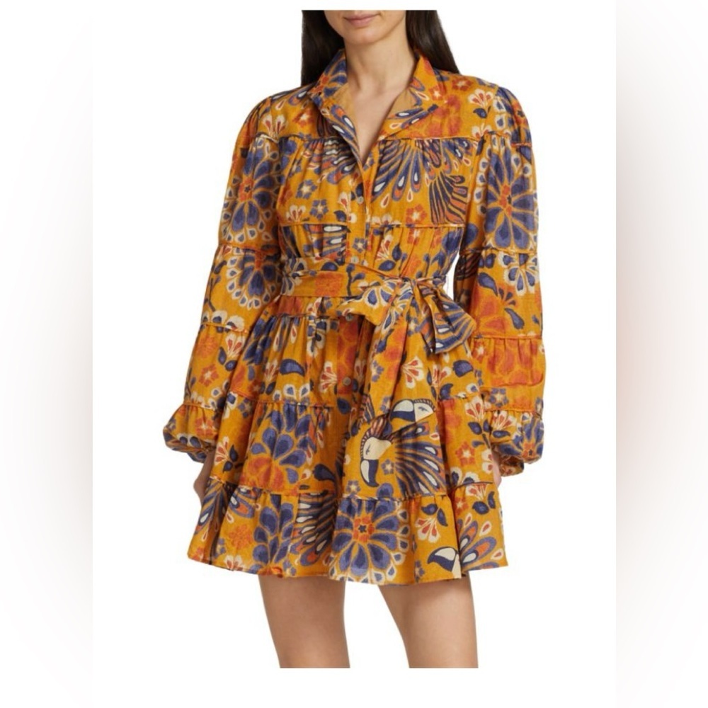 Nwt Farm Rio Pineapple Flowers Yellow Mini Dress Size Xl